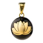 Mexican Musical Bola - Black with Gold Lotus