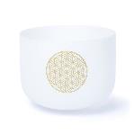 Crystal Singing Bowl 20 cm Flower of Life F-tone 432 hz and bag