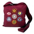 Chakra Embroidery Shoulder Bag - Bordeaux